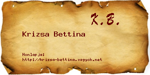Krizsa Bettina névjegykártya